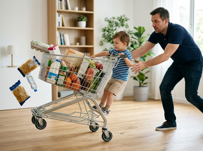 Cần lưu ý gì khi trong nhà có trẻ nhỏ và xe đẩy hàng?
