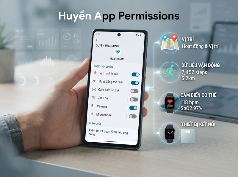 Cách kiểm tra quyền ứng dụng sức khỏe đang được cấp và tắt quyền không cần thiết