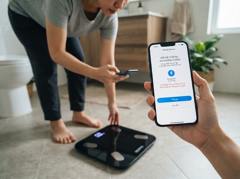 Cân thông minh không đồng bộ dữ liệu lên ứng dụng do đâu?