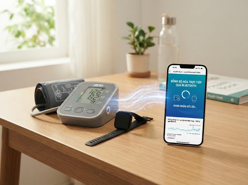 Đồng bộ dữ liệu sức khỏe có cần Internet không hay chỉ cần Bluetooth?