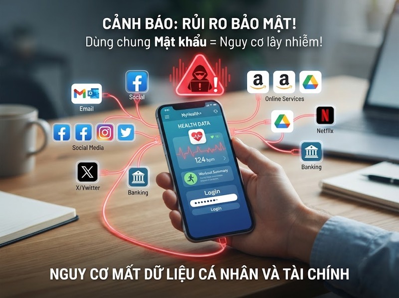 Mật khẩu ứng dụng sức khỏe nên đặt thế nào để hạn chế rủi ro mất tài khoản?
