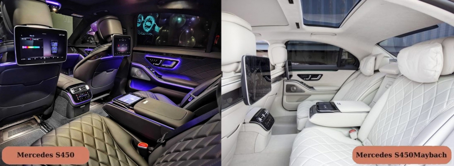 Xe Mer Maybach S450 khác gì Mercedes S450 thường về nội thất?