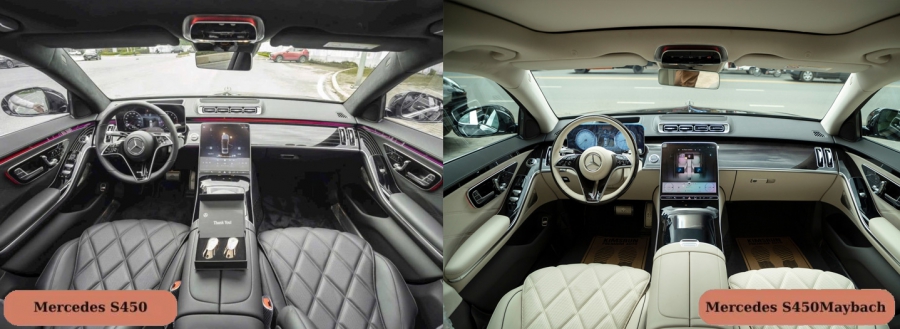 Xe Mer Maybach S450 khác gì Mercedes S450 thường về nội thất?