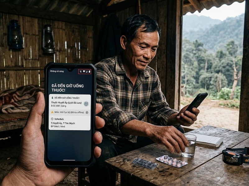 Ứng dụng nhắc thuốc có cần Internet cho nhắc giờ và đồng bộ dữ liệu?