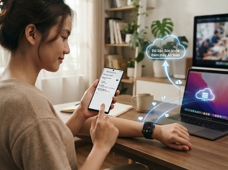 Ứng dụng sức khỏe có tự sao lưu không và dữ liệu được lưu ở đâu?