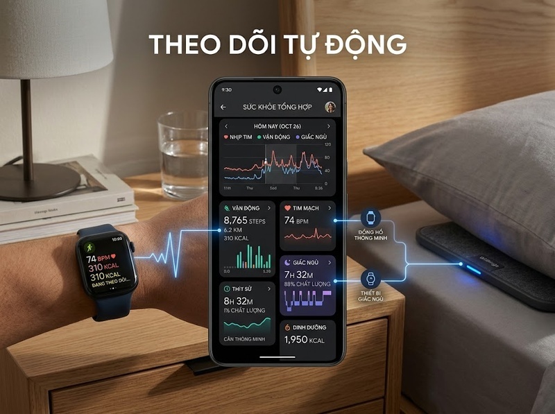 Ứng dụng sức khỏe tự động ghi dữ liệu nào mà không cần nhập tay?