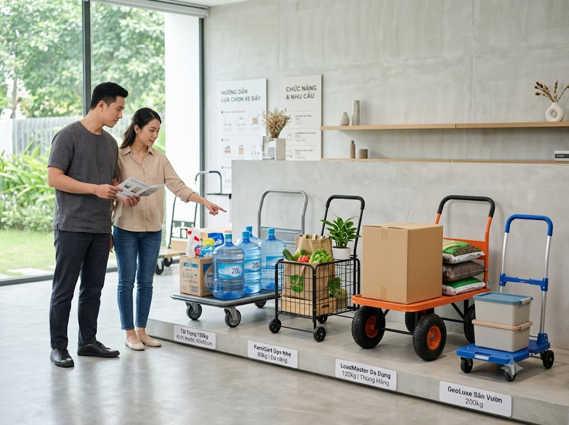 Gia đình nên chọn xe đẩy hàng theo những tiêu chí nào?