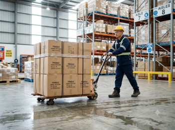 Cách sử dụng xe đẩy an toàn trên nền nhà trơn