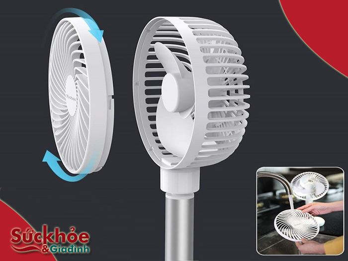 cách tháo quạt tích điện mini gấp gọn
